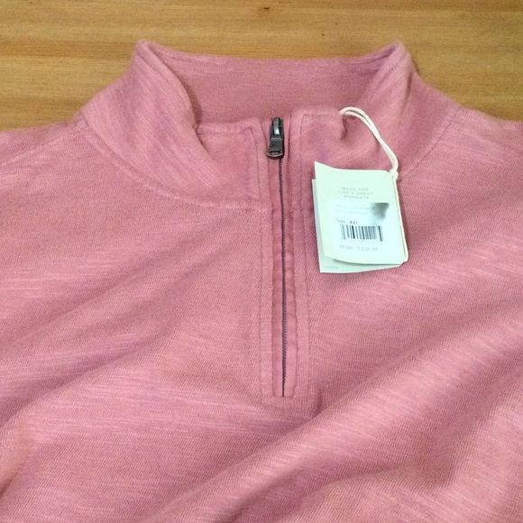 Faherty Men’s Slub Cotton 1/4 Zip Summer Red Sweater Size XXL - Picture 3 of 10